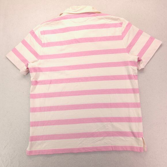 Polo by Ralph Lauren Collared Short Sleeve Polo Shirt Mens Size L White Pink - Picture 9 of 9